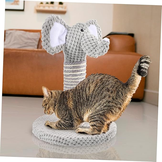 BESPORTBLE 2pcs Sisal Cat Scratching Posts with Climbing Frame Small Elephant Zebra Design Indoor Vertical Scratcher for Kittens and Cats