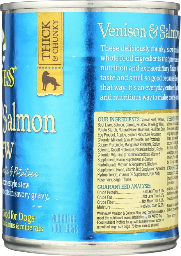 Wellness Dog, Can, Vnisn and Slmn, Pot and Cr, 12.50-Ounce (Pack of 6)