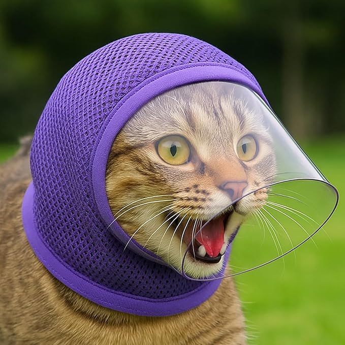 Cat Muzzle for Grooming,Anti Bite Breathable Adjustable Soft Face Cover,Cat Grooming Face Cover | for Restraint Prevent Protection Bite Biting Chewing Scratching Pet Nail Trimming Costumes