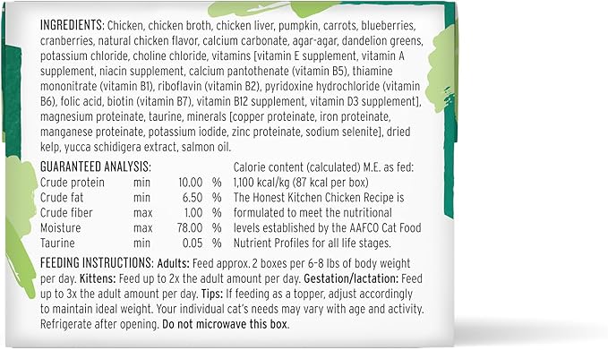 The Honest Kitchen Human Grade Câté™ Grain Free Chicken Pâté Wet Cat Food, 2.8 oz x12