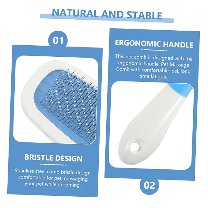 TOYANDONA 1Pc Pet Massage Comb Portable Grooming Tool for Cats Dogs Hair Removal Needle Comb Design for Daily Use Bathing for Pet Owners