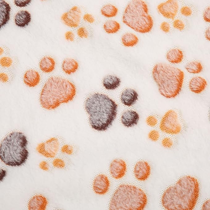 3Pcs Dog Paw Print Fleece Blanket, Pet Warm Sleep Mat, Coral Fleece Soft Dog Blanket with Cute Paw Design, Bite Resistant Pet Supplies for Dogs Cats Small Animals (L)