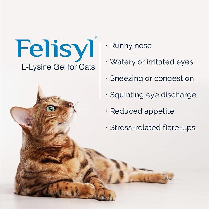 Felisyl L-Lysine Granules for Cats 100g (3.5 oz, 310 Servings) – Supports Immune, Respiratory, and Eye Health. Eases Sneezing, Runny Nose, and Watery Eyes. Tasty Salmon Flavor - Made in The USA