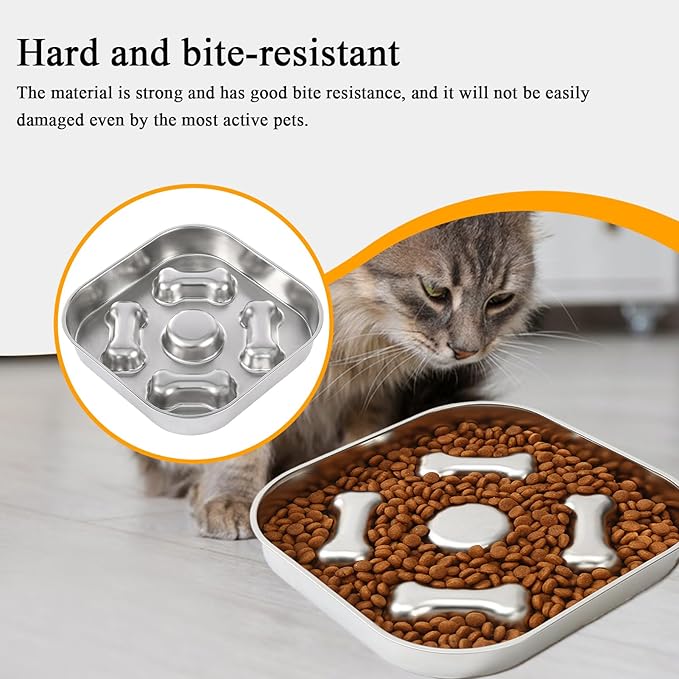 Genérico Slow for Dogs, Stainless Steel Pet Supplies | Puzzle for Dogs and Cats, for Wet and Dry Food, Indoor and Outdoor Use, for