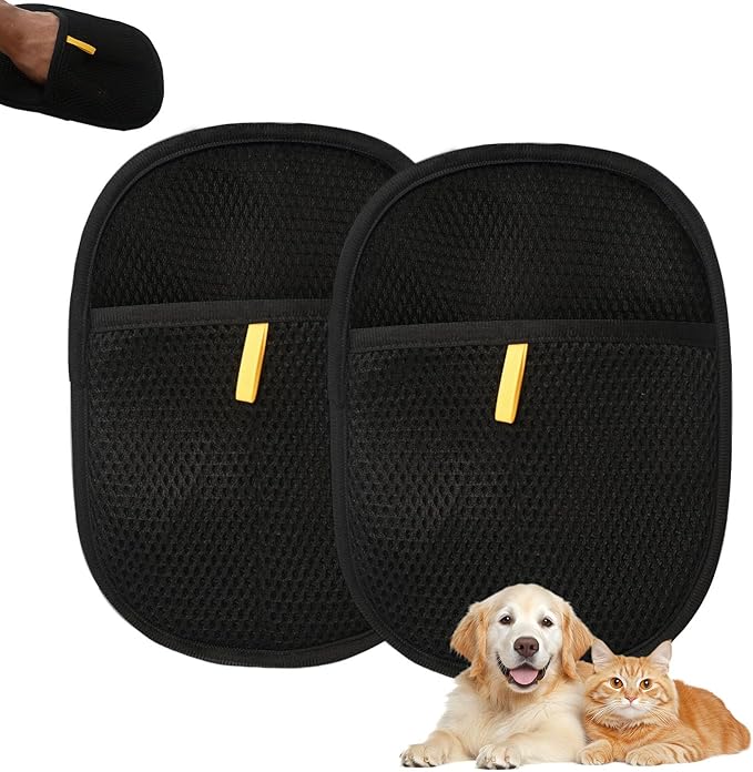 The Magic Brush Pet Hair Removel, Pet Hair Remover for Laundry, Soft Silicone Massage Glove, Uproot Clean Pet Grooming Gloves Reusable & Washable for Furniture, Carpet, Car Seat.
