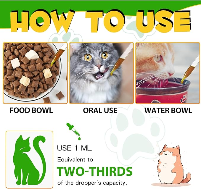 Cat Constipation Relief 2 fl oz, 100% Natural Cat Laxative with 6 Probiotics for Cats Constipation, Promotes Digestive Health, Laxative Constipation Relief, Cats Stool Softener
