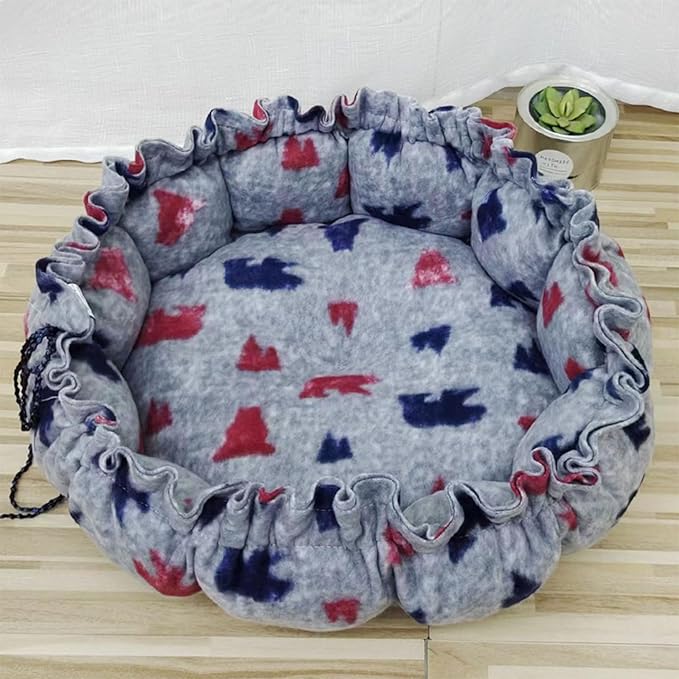 Round Bed Sleeping Dog Winter House Drawstring Design Pet Mat for Kitten Puppy Sleeping Supplies Sofa Plush Sofa on