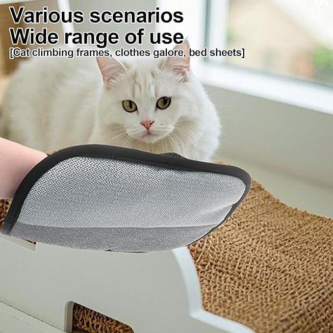 Pet Hair Removal Glove With Five-Finger, Magic Brush Pet Hair Removal Glove, Pet Hair Removal Tool For Dogs & Cats, Electrostatic Pet Hair Gloves, Pets Grooming Tool For Furniture, Carpet, Couch (3PC)