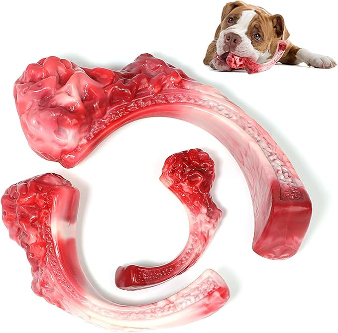 YFL Dog Chew Toys for Aggressive Chewers Large Breed - Indestructible Dog Toys for Large Dogs, Tough Nylon Dog Bone for Medium Dogs, Durable Steak Shape Puppy Teething Toys for Boredom