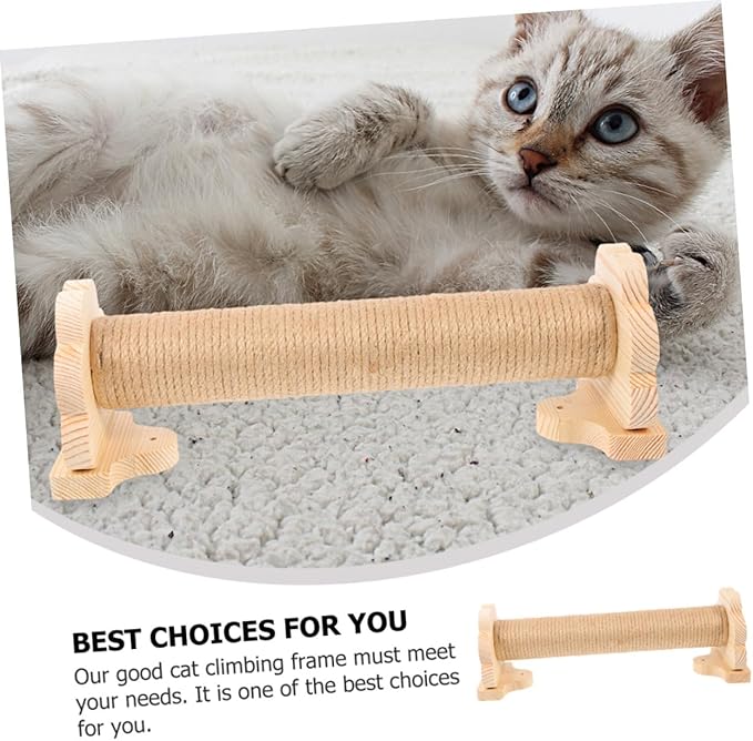 Toyvian Cat Scratching Post and Reusable Wear-Resistant Sisal Pole with Solid Wood Core 40cm for Cat Cage Accessory Indoor Kitten Self-Grooming Furniture
