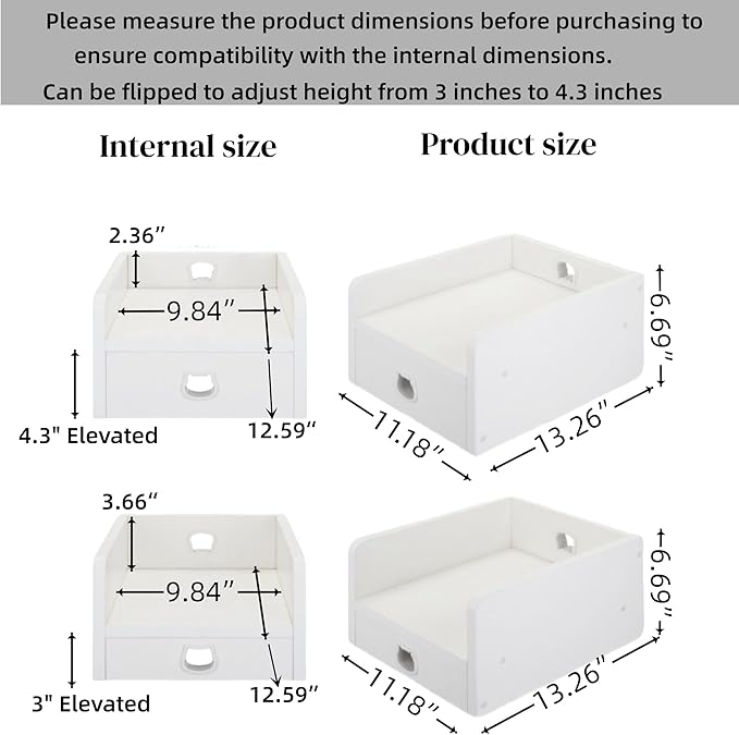 Raised Pet Feeder Stand for Cats & Dogs Neck Health, Holder for Pet Automatic Feeders, Pet Water Dispenser Stand, Adjustable Height Elevated Shelf for PETKIT, PETWANT and Most Pet Feeders