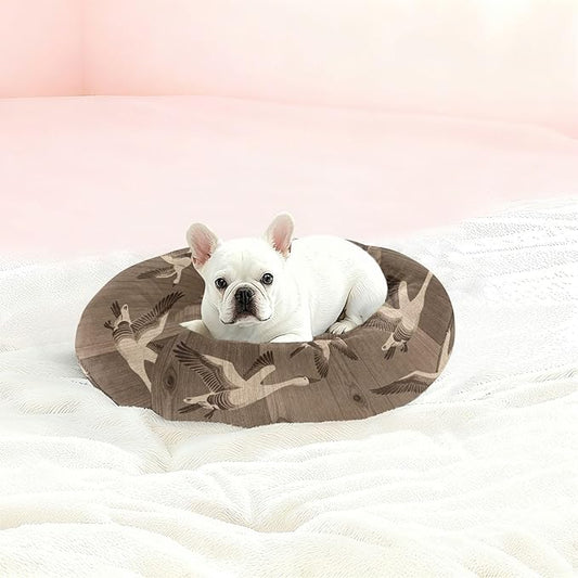 Pet Dog Beds Removable & Washable fluffier Orthopedic Dog Bed for Small Size Pets Supplies Flock Bird Pattern