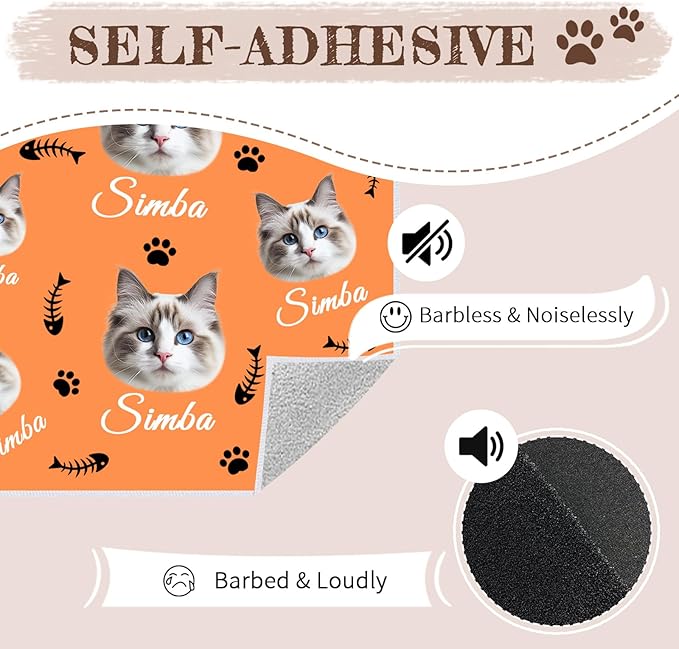 Personalized Cat Grooming Wrap for Nail Trimming, Custom Cat Swaddle with Name Photo, Self-Adhesive Cat Restraint Wrap for Teeth Brushing, Ear Cleaning, Vet Visits, Cat Lover Gift