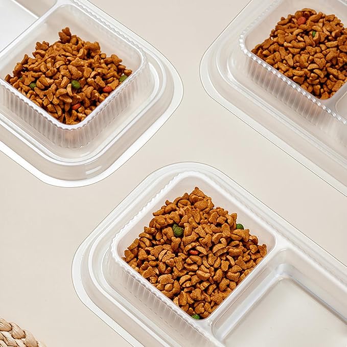 50PCS Disposable Pet Bowls – Anti-Ant Cat and Dog Food Bowls, Large Cat Wet Dishes, Plastic Double Dish for Water, No Spill, Non-Tip, Non-Slip, Ideal for Outdoor Pets, Small and Medium Dogs