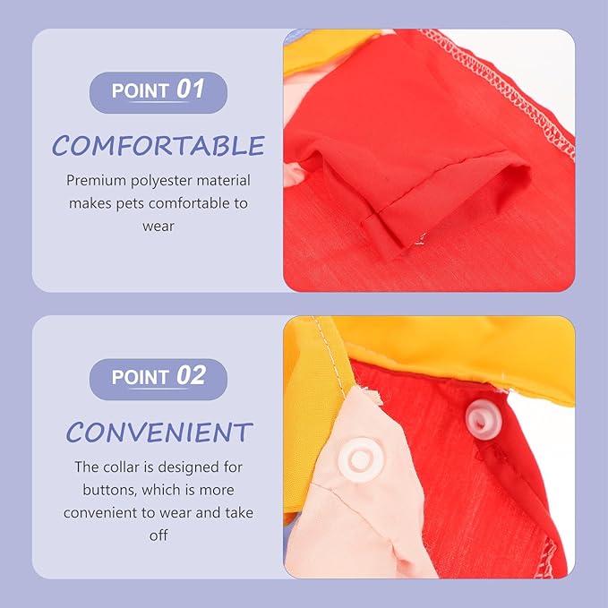 Beavorty Cartoon Lovely Pet Costume Set for Dogs and Cats, Washable Wear-Resistant Cat and Dog Dress with Hat, L Size Decorative Pet Apparel for Interactive Play and Party Supplies