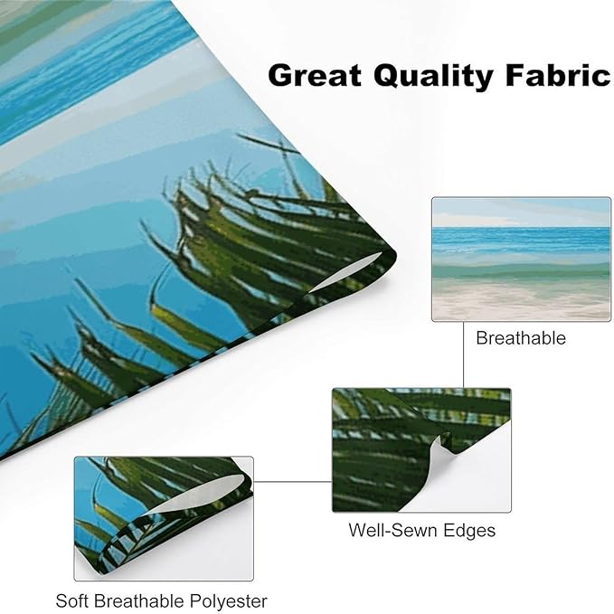 Dog Bandana Spring Pet Scarf Adjustable Triangle Ocean Sea Beach Palm Leaves Printing Dog Bib Washable Polyester Puppy Bandana for Small Medium Large Dogs Cat Birthday Party Supplies