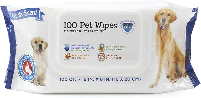 All-Purpose Dog Wipes - Pet Wipes for Dogs with Natural Ingredients - Puppy Wipes with Aloe Extract for Everyday Use, 100-Pack