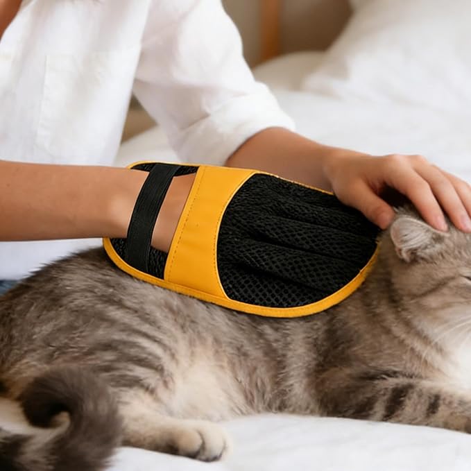 Electrostatic Pet Hair Remover Glove, Five-Finger Grooming Tool, Washable Hair Removal for Cats Dogs Puppies Kittens, Ideal for Couch Carpet Furniture Clothes Laundry Shower Shedding