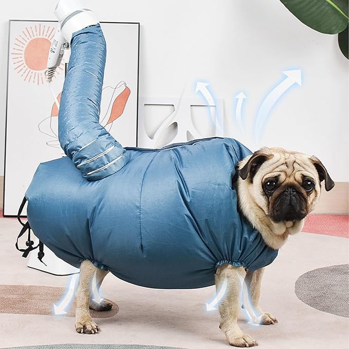 Dog Dryer and Cat Dryer Pet Drying Bag with 23.6 in Drying Towel Quick Drying Kit for Dog Afraid of Hairdryers (M)