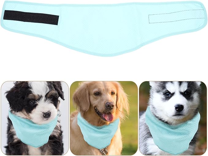 Pet Cooling Scarf Adjustable Cooling Dog Bandana Green Polka Dot Small Summer Supply for Dogs