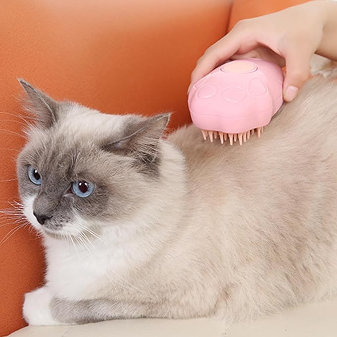 Steam Cat Brush, Electric Cat Steamy Dematting Comb, One-touch spray anti-flying hair massage bath, Cat Grooming Brush for Removing Knots and Loose Hair (A)