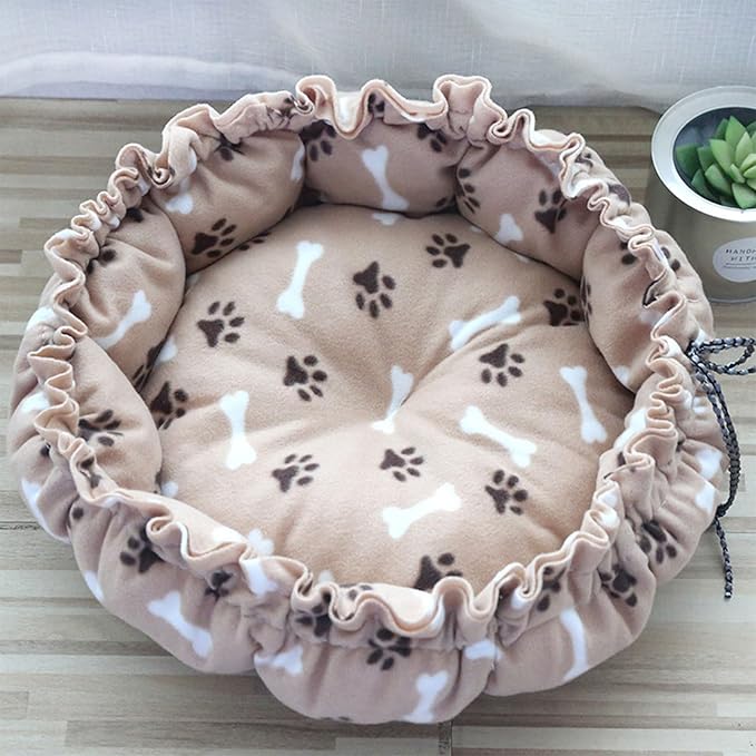 Windproof Warm Pet Bed House Drawstring Design Washable Soft Cushions Kennel for Small Dogs Cats Pet Supplies Dog Sleeping Outside Dog Sleeping Indoor