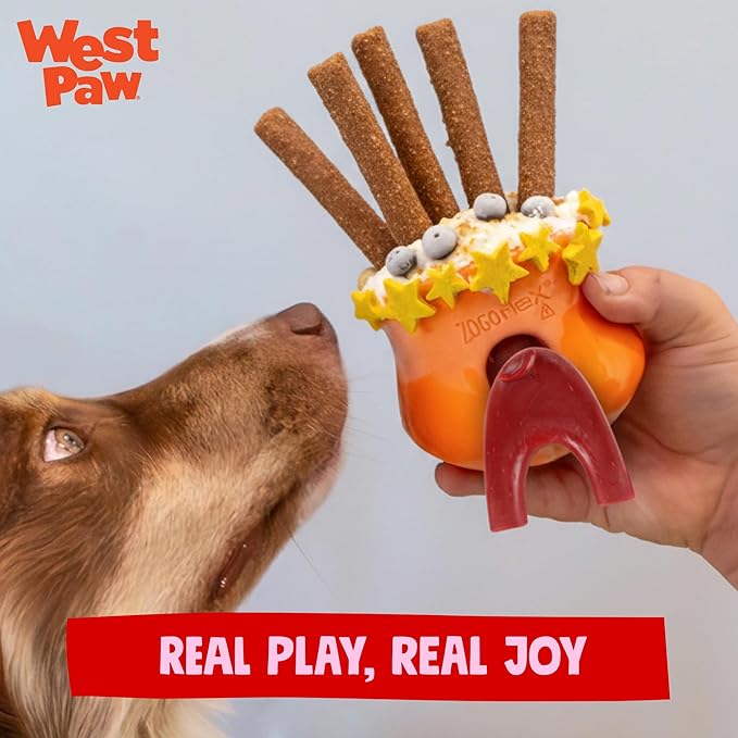 WEST PAW Toppl Stopper Insert Accessory for Toppl Dog Treat Toy – Keeps Toy Steady and Upright for Filling and Freezing, Mess-Free Treat Prep, Dishwasher Safe, Made in USA - Tangerine