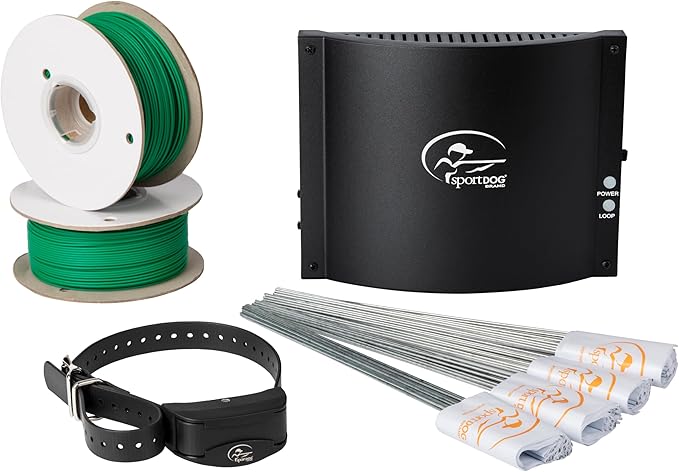 SportDOG Rechargeable In-Ground Fence System - Creates Secure Play Area - Electric Fence for Dogs - Waterproof Collar - Long-Lasting System - Expandable Design