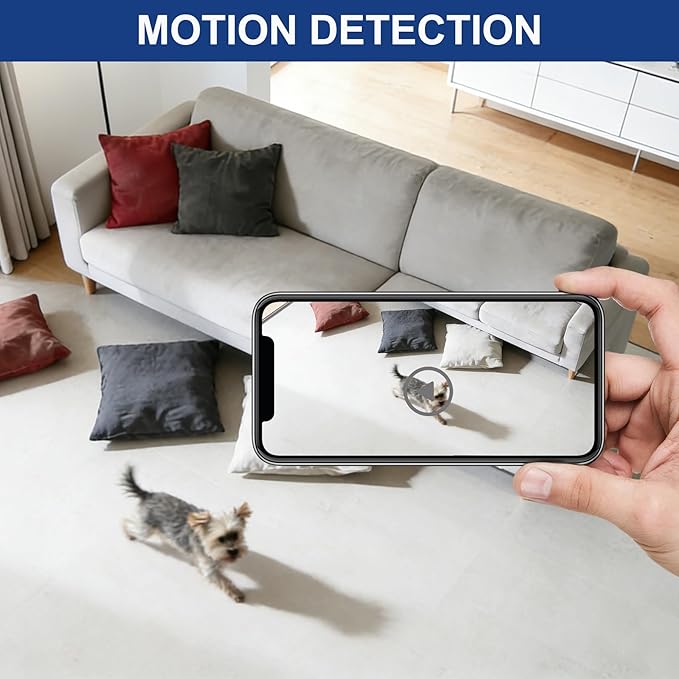 1080P Wireless Pet Camera, Hidden Camera Spy WiFi Indoor Security Cameras Nanny Mini Video Camera with Motion Detection, Night Vision Home Office Security, Pet Surveillance, Video Only