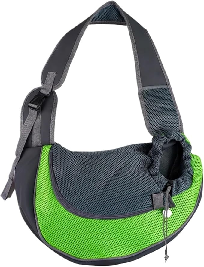 Compatible for Pet Backpack Travel Tote Shoulder Bags Mesh Sling Carry Pack Supplies Crossbody Bag(Green)