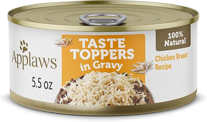 Applaws Taste Toppers, Grain-Free Dog Food Topper, Limited Ingredient, Chicken Breast in Gravy (12 x 5.5oz Cans)