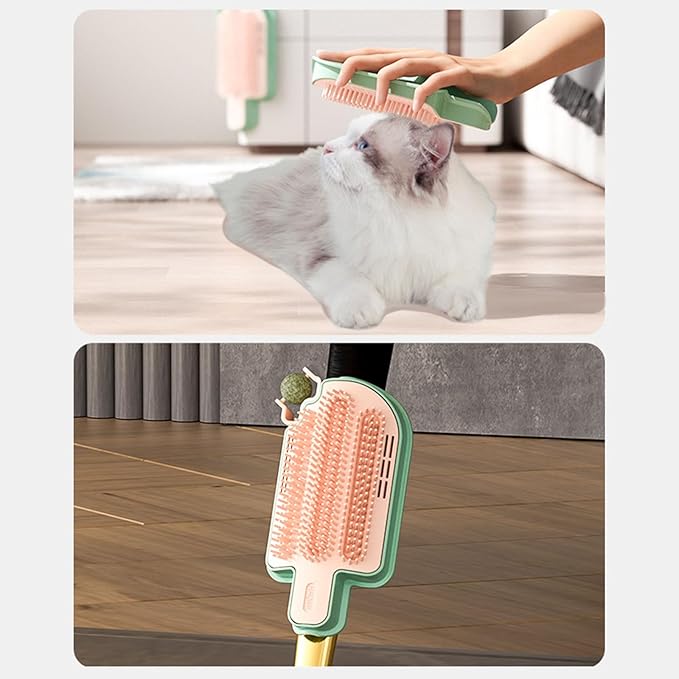 Adjustable Grooming Brushes for Wall Mount Ice Cream Shaped Pet Massage Tool Loose Hair Remover Removable Cats Grooming Tool