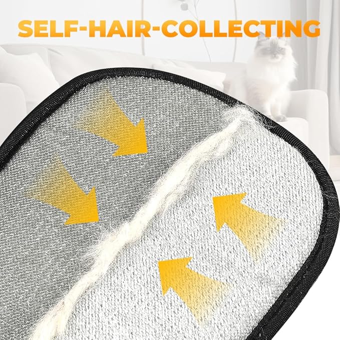 2025 Upgrade Pet Hair Removal Gloves, Electrostatic Gloves Pet Hair Reusable Cat Dog Grooming Glove, Electrostatic Remover Mitt for Dogs, Cats & Horses with Long and Short Hair Fur (3 Pack)