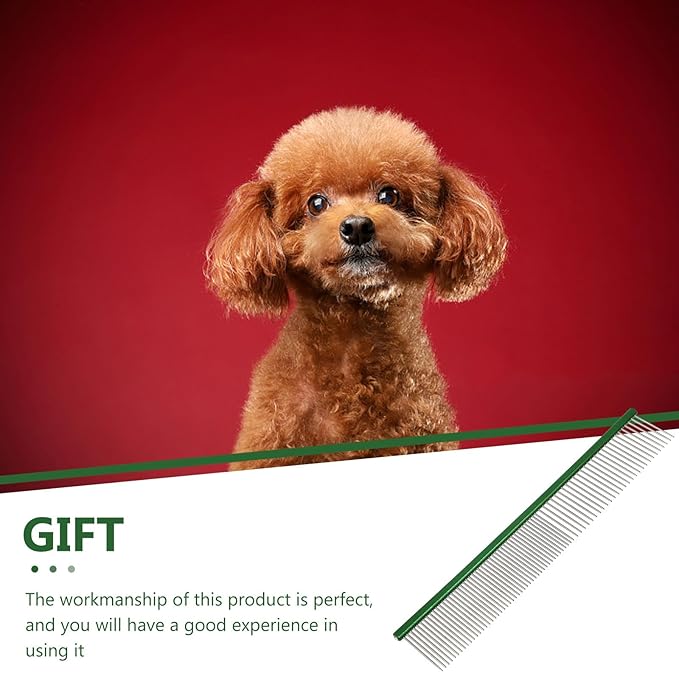 Beaupretty Pet Dematting Comb Aluminum Grooming Comb for Dogs and Cats, Lightweight Multi-function Detangling Tool for Daily Use, Portable Green Pet Hair Brush for Tangles and Shedding