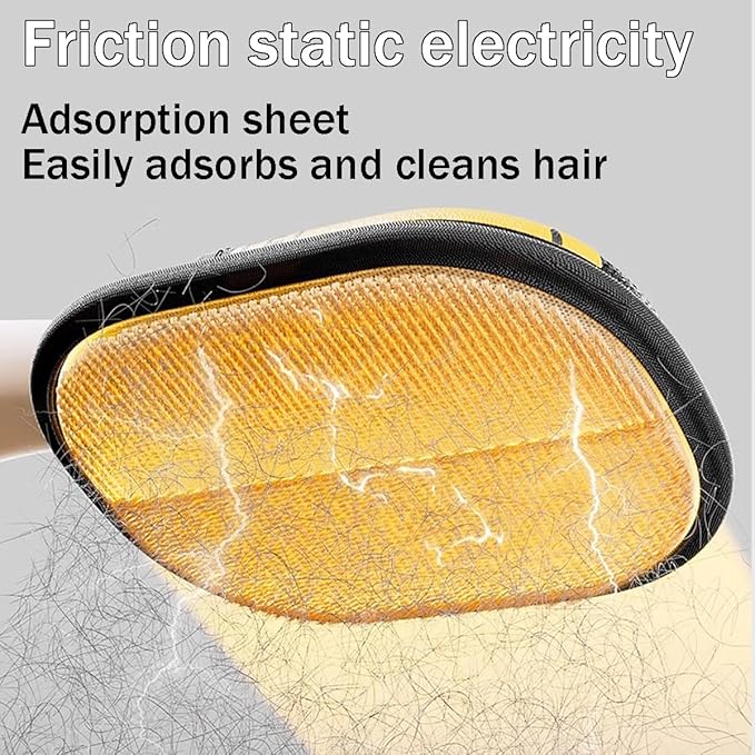 Electrostatic Pet Hair Removal Gloves, Static Removal Gloves for Pet Hair, Double-Sided Reusable Cat & Dog Electrostatic Gloves for Couch, Clothing, Carpet, Car Seat (Yellow, 3PCS)