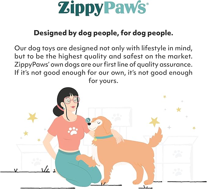 ZippyPaws RopeTugz - Durable Dog Pull Rope Toy, Interactive Tug of War for Large, Medium, & Small Dogs, Squeaky Pet Products to Keep Them Busy, Made with Heavy Duty Climbing Rope - Moose
