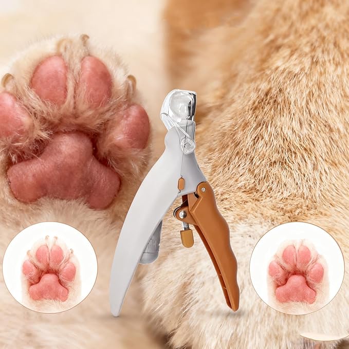 Cat Nail Clipper - with Magnifying Mirror for Precise Grooming, Dog Toenail Clippers with Safety Guard for Kitten Puppy Small Animals Rabbit Grooming Trimming Clipping, Ergonomic Handle Design