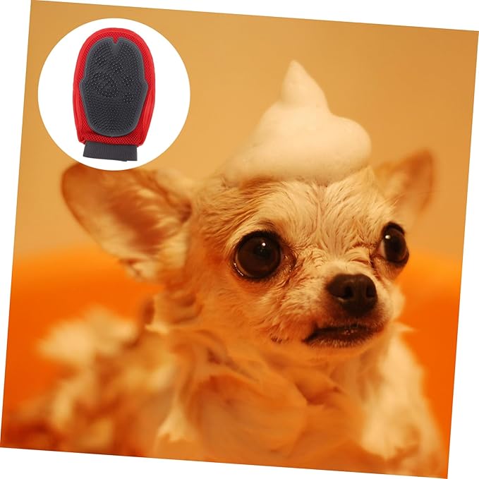 Double Sided Pet Grooming Glove with Breathable Mesh for Gentle Deshedding and Efficient Massaging Comfortable Padding to Prevent Sweating Suitable for Bathing and Hair Care