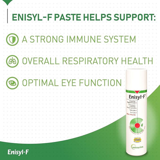 Vetoquinol Enisyl-F Oral Paste: L-Lysine Supplement for Cats - Tuna Flavor, 3.5oz (100mL) Pump