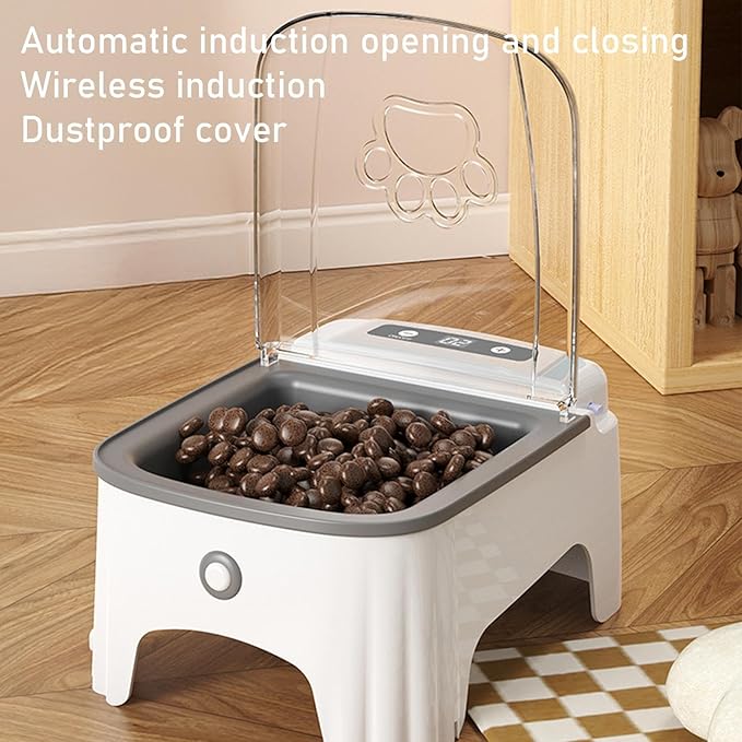 Automatic Cat Feeder - Programmable Pet Feeding Bowl, Timed Food Dispenser Machine | Electric Dry Food Feeder with Sensor Function for Small Dog Daily Meals and Indoor Animal Care