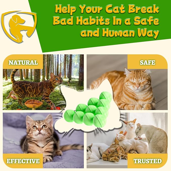 Mimo Style Cat Deterrent Outdoor,Natural Peppermint Oil Cat Deterrent Outdoor Indoor,Keep Cats Out of Yard Permanently,Keep Cats Off Lawn,Garden,Furniture,Mulch & Flower,Keep Cats Away(Light Green)