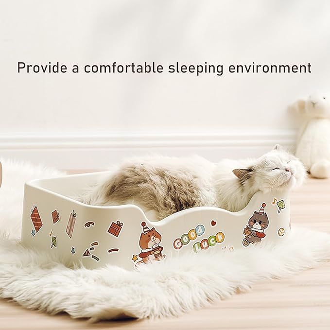 Plastic Cat Bed 100% Recycled Plastic - Cat Bed Durable Washable Breathable & Antislip Easy to Clean Great for Small -Purple