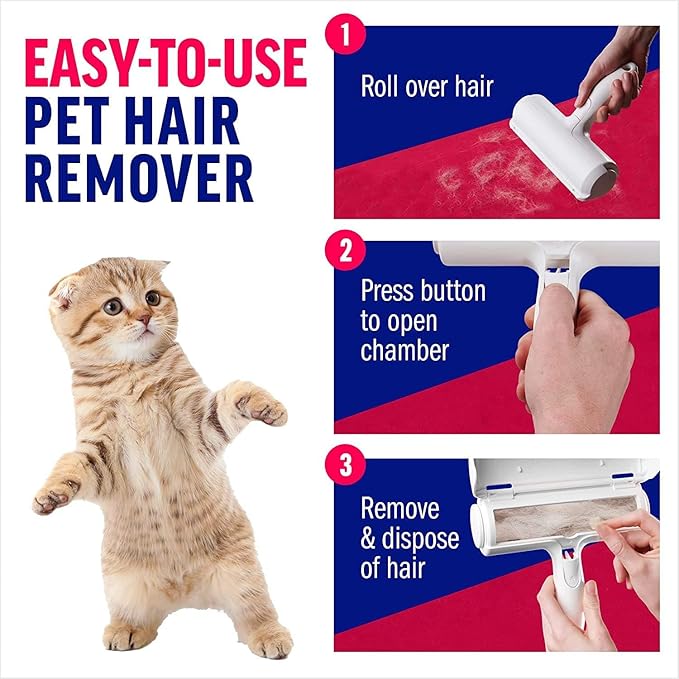 Pet Hair Removal Tool for Furniture, Couch, Bedding, Clothing and Carpets Dog and Cat Hair Removal Roller, Reusable Roller, Fur Removal Tool for Pets, Cleaning Scraper Hair Removal Tool