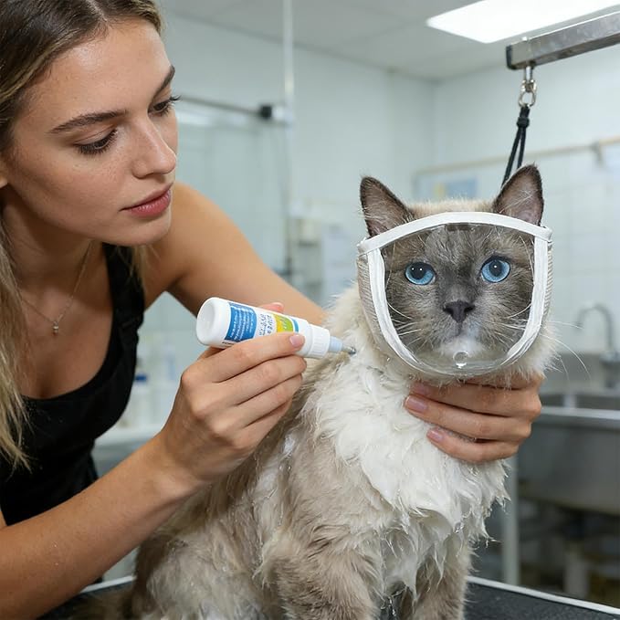 Muzzle for Biting Cats - Pet Grooming Supplies - Anti-Bite Head Protector for Small Cats, Suitable for Small and Medium Breeds Puppies and Anti-Biting and Cutting