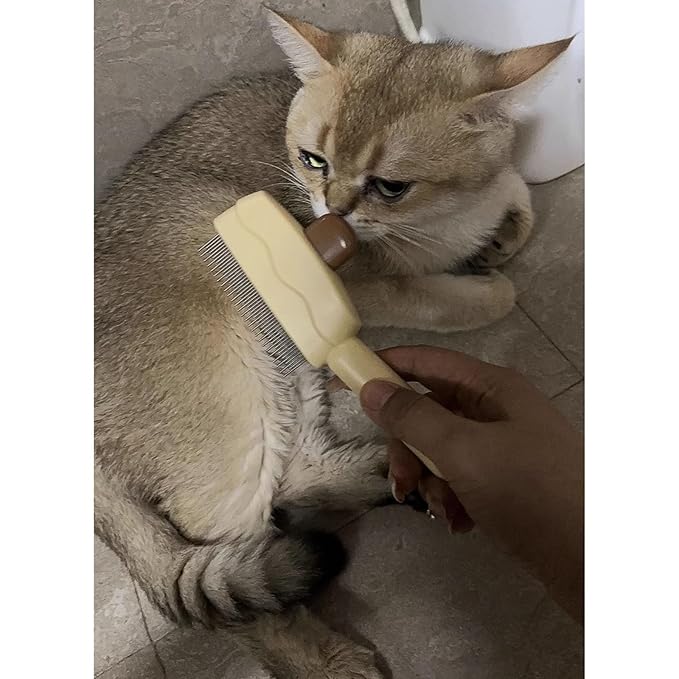 Cat Deshedding Brush with Massage Function ABS Cat Grooming Tool for Shedding Control and Coat Care