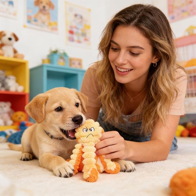 Dog Chew Toy, Interactive Octopus Pet Fetch Supplies | Puppy Chew Toy with Squeaker for Small Breed, Indoor, Outdoor, Park, C