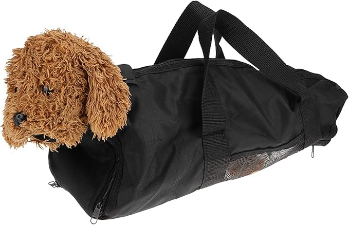 Portable Cat Grooming Bag, Multifunctional Cat Restraint Travel Bag with Oxford Cloth for Bathing Nail Trimming, 18.1x9.4 Inch Black