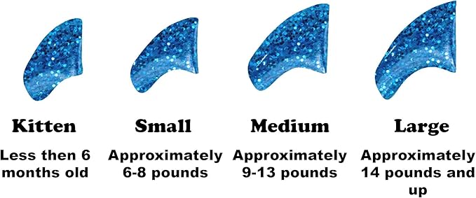 40 Pack Soft Nail Caps for Cat Claws Blue Glitter Medium