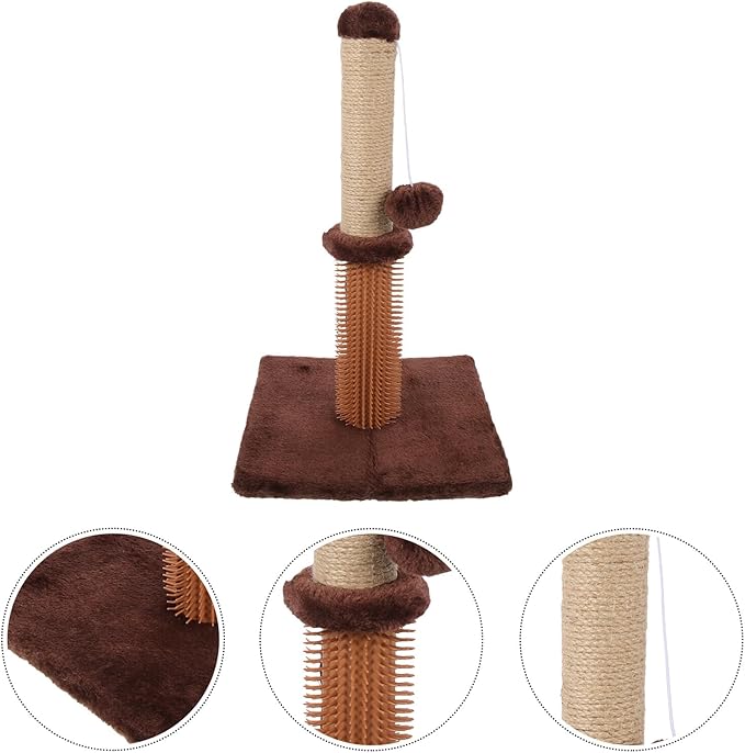 Yardwe Cat Scratching Post Vertical Sturdy Scratcher with Palm Plush Cover 1pcs Household Kitten Climbing Frame and Play Tower for Indoor Cats