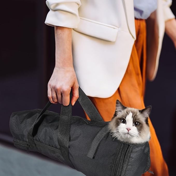 Pet Carrier for Cat Bathing Nail Trimming Breathable Mesh Bag Secure Zipper Oxford Fabric Cat Grooming Holder Multi-Purpose